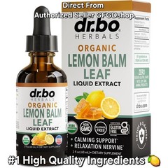 Organic Lemon Balm Liquid Extract Supplement for Mood Relaxation Calm Relief