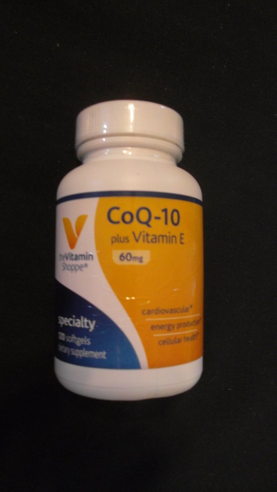 The Vitamin Shoppe CoQ-10 Plus Vitamin E 60 mg 120 Softgels Cardiovascular