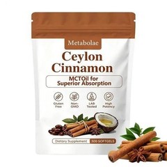 Metabolae Ceylon Cinnamon Capsules With MCT Oil, High Absorption, 300 Softgels