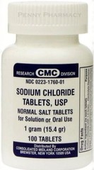 Sodium Chloride Tablets SALT 1 GM 100ct FRESH PHARMACY SUPPLY __