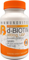 High Dose Biotin (As D-Biotin, USP) 100Mg (Equivalent to 100,000Mcg) 90 Capsules