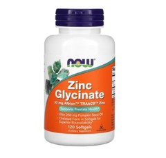 Zinc Glycinate, 3 PACK, 120 Softgels (360 total), Prostate Health