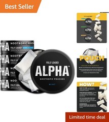 Alpha Nootropic Pouches with L-Tyrosine for Quick Cognitive Support – 5 Cans