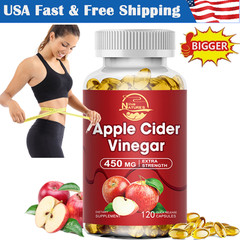 ACV Apple Cider Vinegar With Mother 120Capsules For Weight Loss Fat Burner Detox