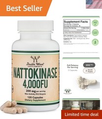 Nattokinase Supplement 4,000 FU Servings, 120 Capsules Derived from Japanese …