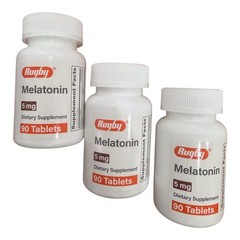 Rugby Melatonin 5mg Sleep Support Fall Asleep (3 Pack – 270 Tablets) exp 9/27