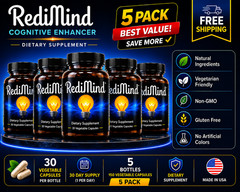 5- Packs RediMind Cognitive Enhancer 30 Caps Organic Focus Memory USA