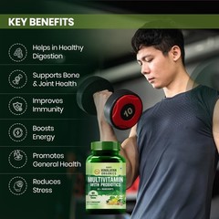 Multivitamin With Probiotics – 60 Ingredients Supplement 180 Veg Tablets
