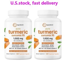 2 PACKS Pure Turmeric Curcumin Supplement 1,000mg | 95% Curcuminoids | 120Veggie