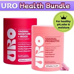 1-3PACK URO Health Bundle Vaginal Moisture & Mood 60ct + Vaginal Probiotics 60ct