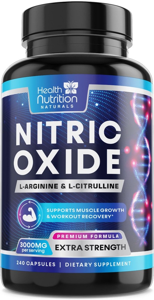 Extra Strength Nitric Oxide Booster – 3X Strength L-Arginine AKG and Citrulli…