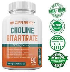 1 pk Choline Bitartrate 900mg Brain Memory Booster Phosphatidylcholine Nootropic