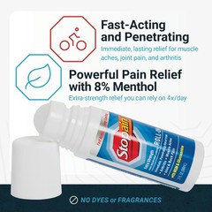 Stopain Pain Relief Roll On Gel 3oz (2 Pack) USA Made, Max Strength Fast Acting