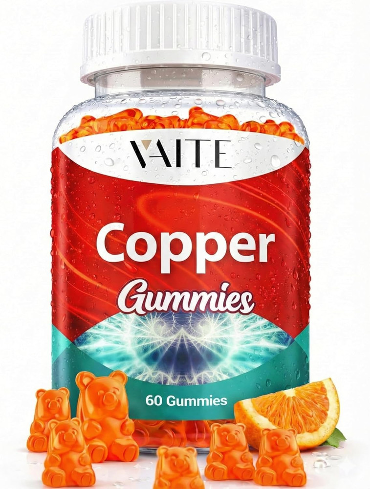 VAITE Copper Supplement Gummies 10 mg Amino Acid Chelate – Trace Mineral that Pl