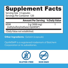 Doctor’s Best MSM 3000mg 360 Caps Hair Skin Nails Joint Support Non-GMO