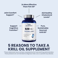 1MD Nutrition KrillMD Antarctic Krill Oil Omega 3 Supplement with Astaxanthi…