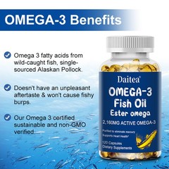 Omega-3 Fish Oil Ester 2160Mg Essential Fatty Acids EPA +DHA-30/60/120 Capsules