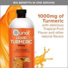 Qunol Liquid Turmeric Curcumin with Black Pepper 1000 Milligram-20.3 fl oz