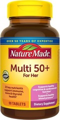 Nature Made Multivitamin For Women 50+ No Iron, 90 Count (Pack of 1)