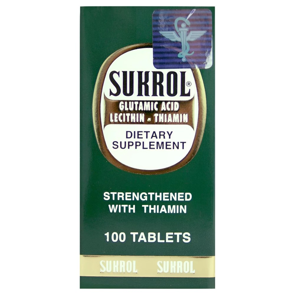 Sukrol Vitamins Supplement with Thiamin, Improves Healthy Brain Function, 100 Ta