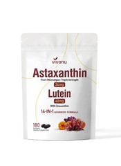 14-in-1 Astaxanthin 24mg & Lutein 40mg Supplements, 180 Softgels, Antioxidant, E