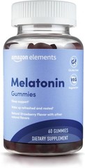 Amazon Elements Melatonin Gummies, Strawberry, Sleep Support, 10mg, 60 Count
