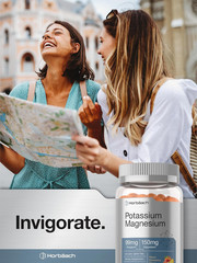 Potassium Magnesium Gummies 70ct | Peach Strawberry | Vegan Non-GMO Gluten Free