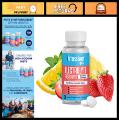 Chewable Electrolyte Tablets for POTS & High Sodium Diets – Fast-Acting, 60 Coun