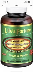 Life’s Fortune Multi Vitamin Mineral Natural Energy 180 Tabs Free Fast Shipping