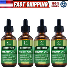 4 Bottles Premium Hemp Seed Oil Drops For Pain Relief,Stress,Anxiety,Calm,Sleep