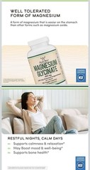 Double Wood Supplements Magnesium Glycinate 400mg 180 Veggie Capsules NSF GMP