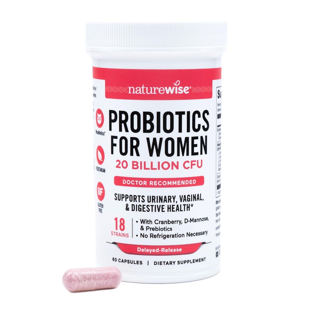 NatureWise Probiotics for Women + Organic 60 Count (Pack of 1), Tan