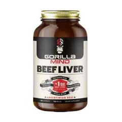 Gorilla Mind 750mg Argentina Pasture Raised Grass-Fed Beef Liver 120 Capsules
