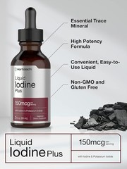 Horbaach Liquid Iodine Drops, 2 oz – 150 mcg Vegetarian Non-GMO Supplement