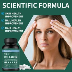 Multi Collagen Capsules – Hydrolyzed Protein Peptides -Type I,II,III,V,X