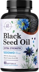 100% Black Seed Oil Capsules – Extra Strength 1000mg for Immune & Skin Health