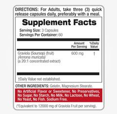 FITO MEDIC’S Lab | Soursop Supplement | Graviola | 180 Capsules | Soursop Gravio