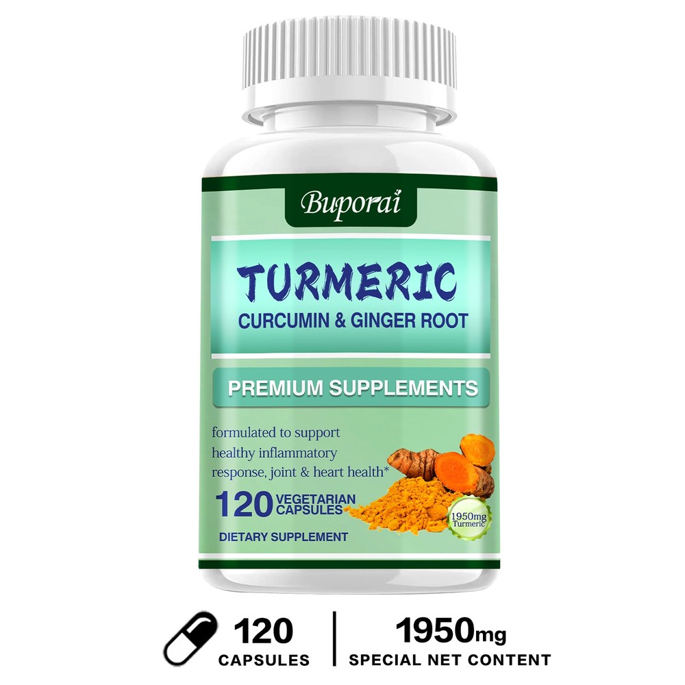 Turmeric Curcumin & Ginger Root Premium Supplements – Joint and Heart Health