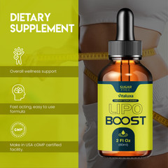 (3 Pack) Lipo Boost Drops, LipoBoost Liquid Supplement Premium Blend (6 oz)