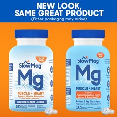 SlowMag Muscle & Heart Magnesium Chloride 180 Count (Pack of 1), White