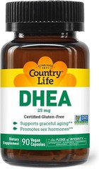 DHEA 25mg, 90 Capsules, Certified Gluten Free, Certified , Non-GMO Verified,