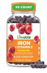 Lifeable Iron Gummies | 20mg | with Vitamin C | Great Tasting Blood Builder I…
