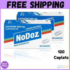 NoDoz 200mg Caffeine Pills Maximum Strength, 120 Caplets total