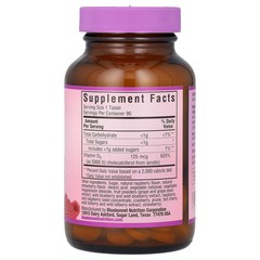 Bluebonnet Nutrition Vitamin D3 5 000 IU 90 Chewable Tablets Egg-Free, Fish