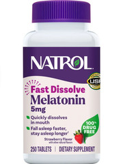 Natrol Melatonin 5 mg, 250 Tablets, Fast Dissolve Tablets, Melatonin