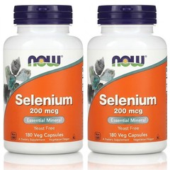 NOW Foods Selenium 200 mcg 180 Veg Capsules (PACK OF 2)
