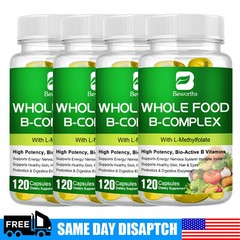 Vitamin B Complex 120 Capsules B1,B2,B3,B5,B6,B7,B9,B12, Immune Support Pills