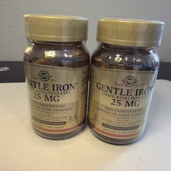 SET OF 2 Solgar Gentle Iron Vegetable Capsules – 25mg – 180 Count – Ex: 8/27