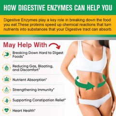 120 Digestive Enzymes w/ Prebiotic & Probiotics , Constipation& Bloating Relief
