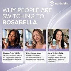 Rosabella Liposomal Glutathione 500mg Capsules Skin Immune Detox 60 Pills